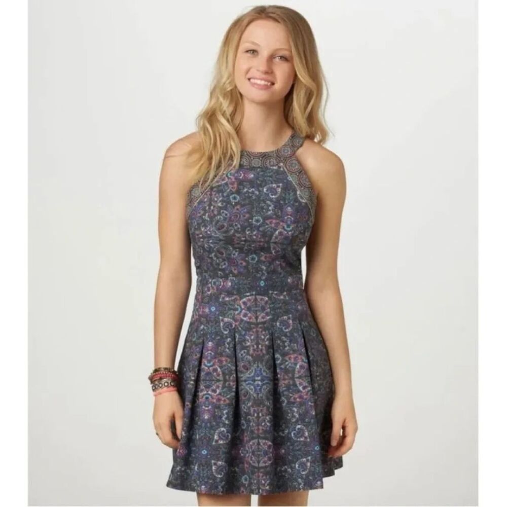 American Eagle Paisley Halter Mini Dress Size 6 New